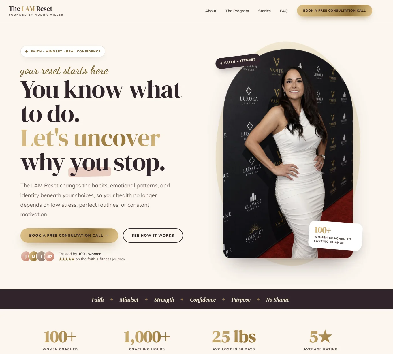 The I AM Reset homepage